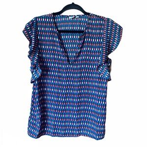 Gap Multi Color Lightweight Cap Sleeve Blouse